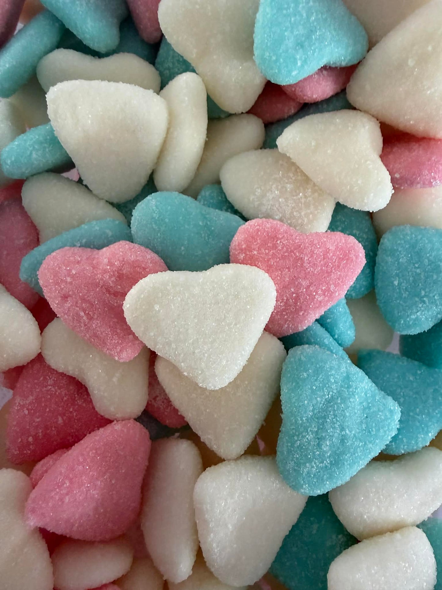 coeur mix sucre blanc rose bleu